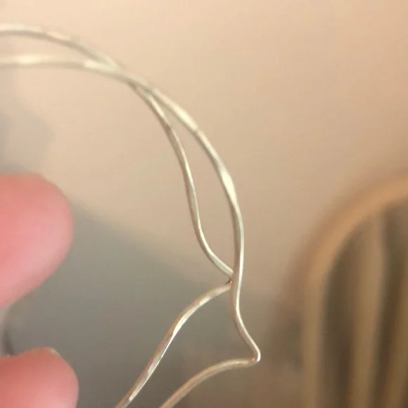 Sterling silver dangle hoop earrings - Picture 6 of 7